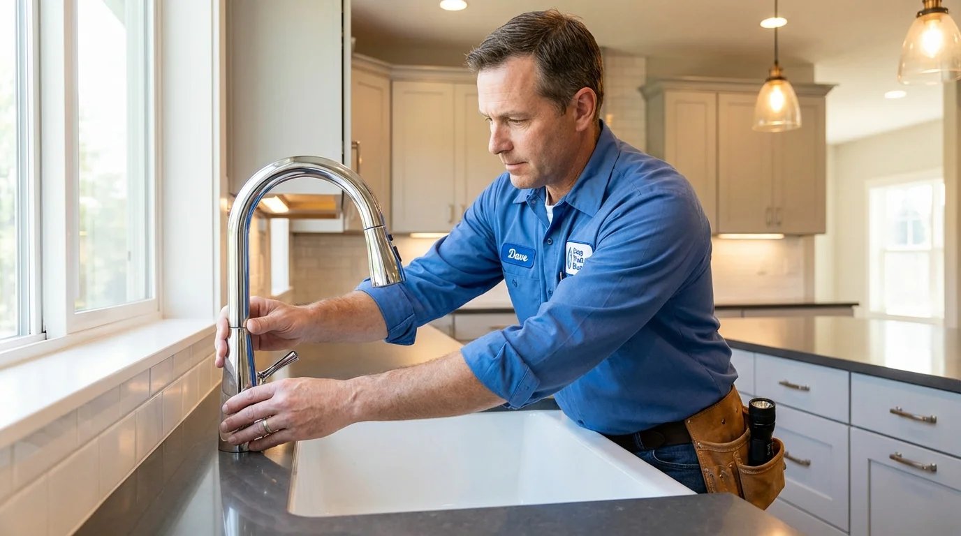 Kitchen faucet installation by Johns Plumbing LLC in Rock Island
