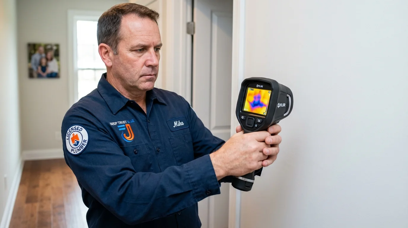 Thermal imaging leak detection by Johns Plumbing LLC in Rock Island